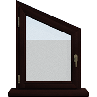 Деревянное окно – трапеция из лиственницы Модель 118 Палисандр